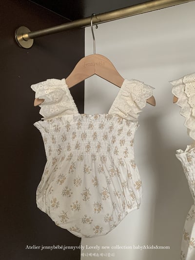 JE20｜(66-120cm) 無袖抓皺碎花包屁衣/洋裝9