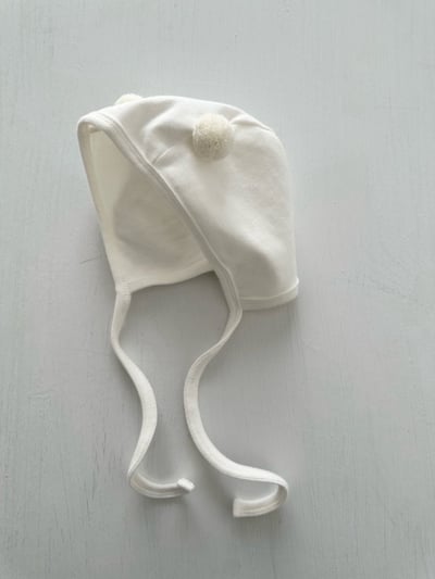 MONBEBE14｜(3m-12m) 毛球綁帶帽5