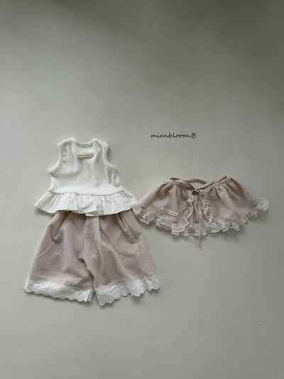 Bloom.b19｜(55cm-118cm) 緞帶蕾絲荷葉背心9