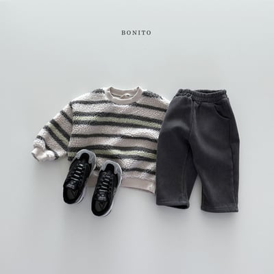 Bonito27｜(75cm-125cm) 條紋刷絨休閒上衣13