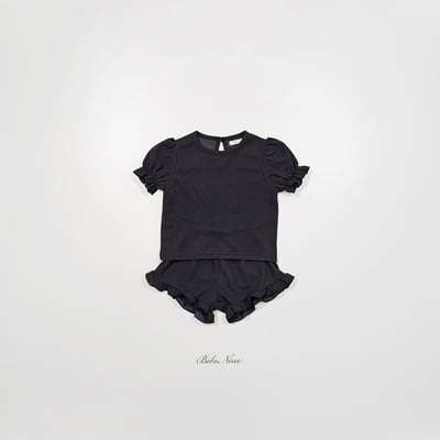 bebe nine09  (65cm-115cm)  3色荷葉邊公主袖套裝4