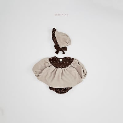 bebe nine05 (65cm-75cm) 2色波點撞色套裝含帽子16
