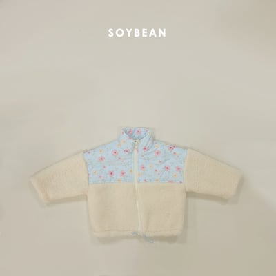 Soybean38｜(75cm-118cm) 碎花刷毛拉鍊外套4