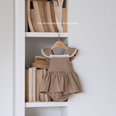 M-KIDS36｜(65-80cm) 綁帶摺邊包屁衣16