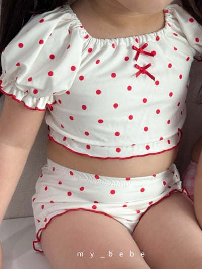 my_bebe04｜(75-105cm) 抓皺比基尼泳衣含泳帽5