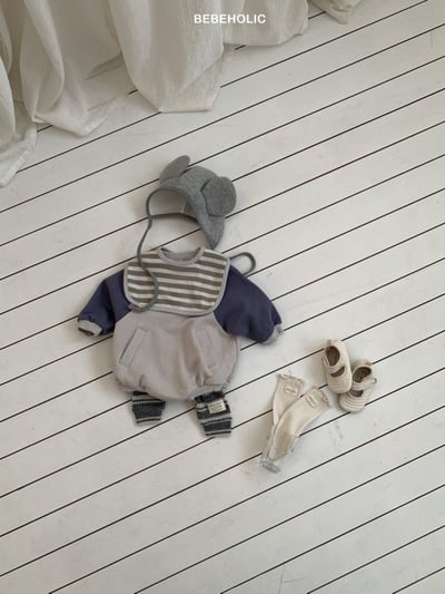 Bebe holic58｜(3m-18m) 撞色口袋包屁衣3