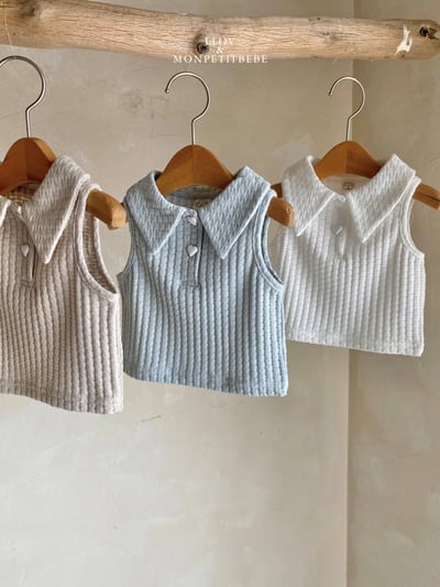 Mon petit21｜(73-118cm) 有領愛心鈕扣背心12