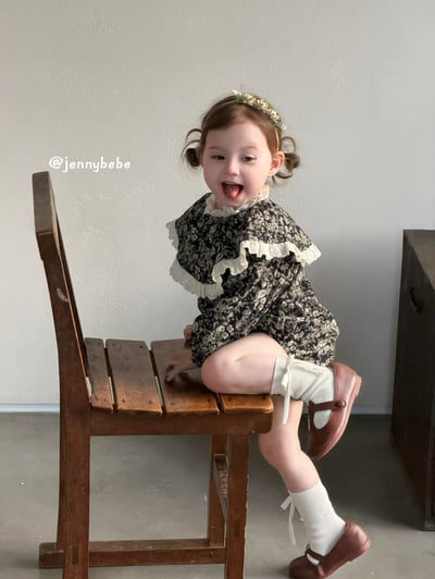 JE712｜(66-90cm) 復古碎花蕾絲花邊套裝10