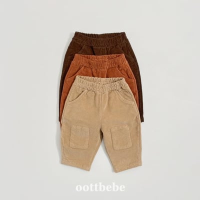 Oottbebe70｜(1y-7y)   燈芯絨補丁造型褲2