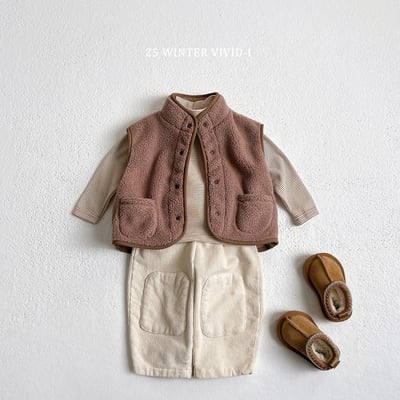 vivid86｜(78cm-125cm) 雙口袋立領刷毛背心6