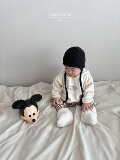 lala land39｜(60cm-83cm) 2色簡約英字連帽休閒上衣5