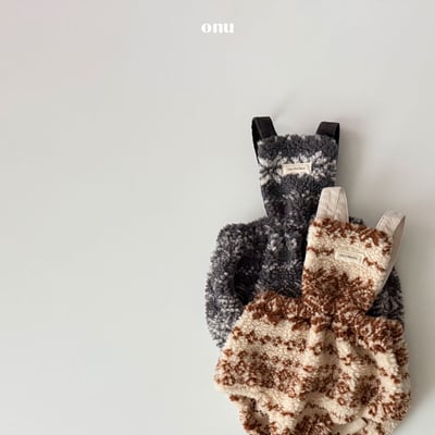 onu 01｜(6m-12m) 雪花刷毛吊帶包屁褲2