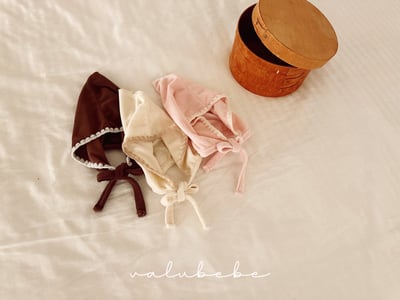 Valubebe37｜(65-80) 滾邊精靈綁帶帽1