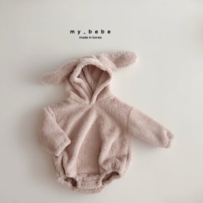 my_bebe20｜(-6m-12m-) 刷毛小兔連帽包屁衣6