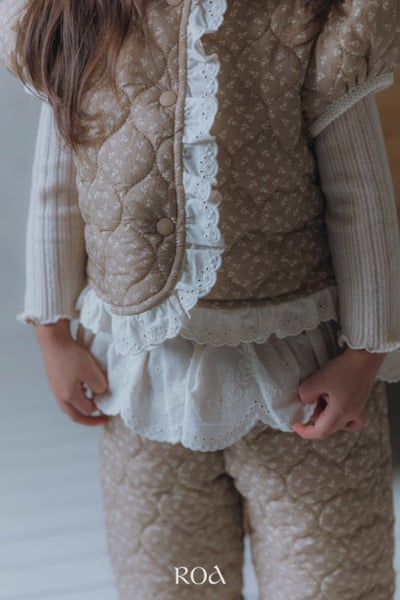 ROA09｜(80cm-120cm) 2色菱格蕾絲邊鋪棉背心9