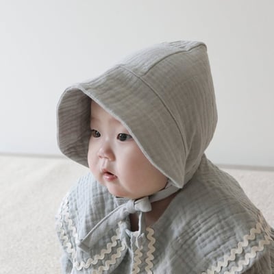 LEMONADE35｜(55cm-85cm) 2色滾邊大翻領包屁衣含帽子5