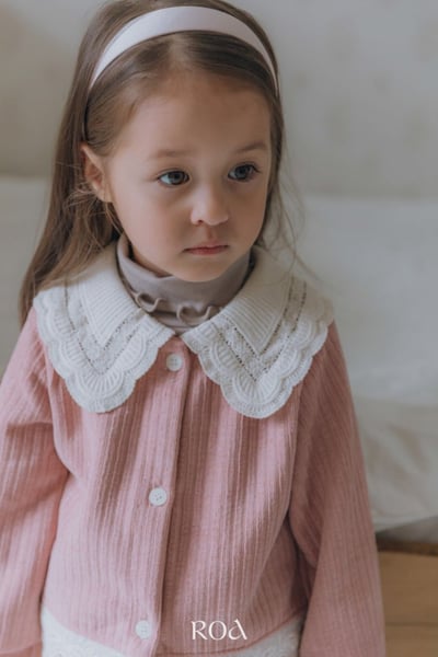 ROA11｜(80cm-120cm) 2色蕾絲翻領絨毛開衫上衣14