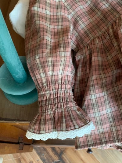 JE624｜(73cm-100cm) 復古格紋喇叭袖包屁衣13