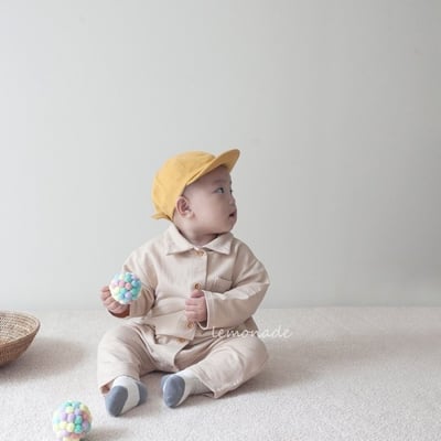 LEMONADE49｜(55cm-85cm) 2色有領素面連身衣8