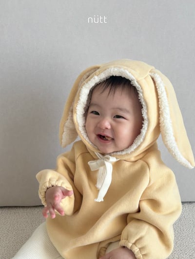 Nutt09｜(3m-16m) 小兔刷毛連身包屁衣11
