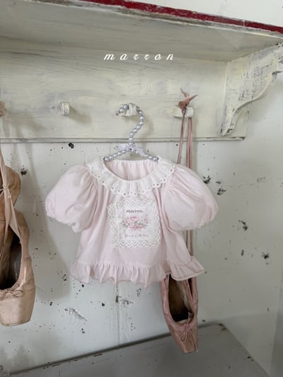 Marron45｜(1y-6y) 復古玫瑰公主袖上衣12