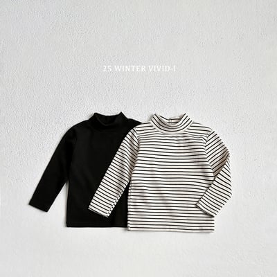 vivid76｜(78cm-125cm) 1+1素面配條紋上衣7