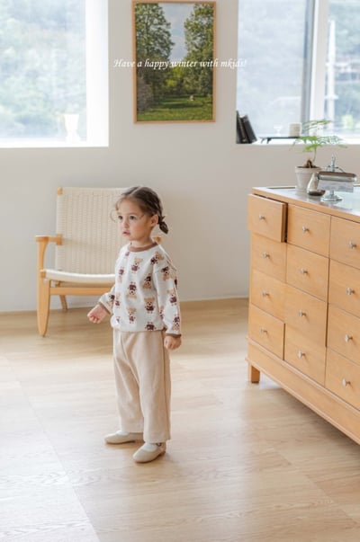 M-KIDS41｜(65-115cm) 2色滿版蝴蝶結/小熊印花上衣9