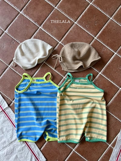 thelala48｜ (0m-18m) 條紋細肩包屁扣7