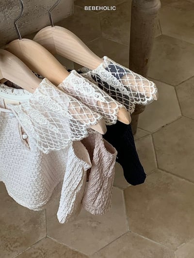 Bebe holic39｜(3m-18m) 蕾絲格領無袖上衣4