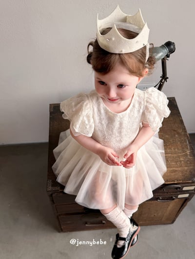 JE728｜(66-90cm) 公主袖薄紗蓬蓬裙包屁衣14