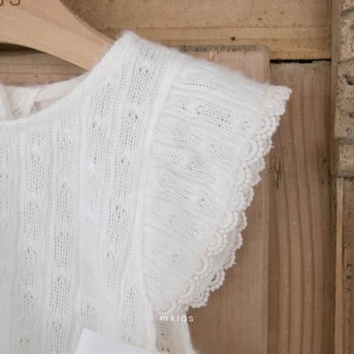 M-KIDS19｜(55-95cm) 2色蕾絲花邊荷葉針織背心13