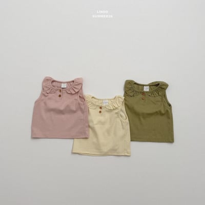 Lindo71｜(80-125) 荷葉領無袖上衣1