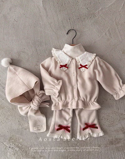 AOSTA25｜(6m-5y) 蕾絲荷葉翻領縮口襯衫8