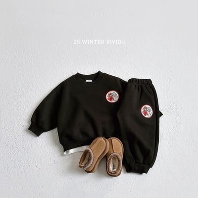 vivid95｜(78cm-125cm) 小狗刺繡休閒套裝(4