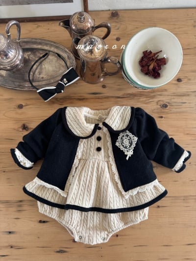 Marron 57｜(3m-18m) 絨面蝴蝶結髮箍3