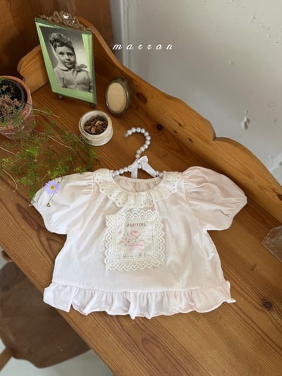 Marron45｜(1y-6y) 復古玫瑰公主袖上衣6