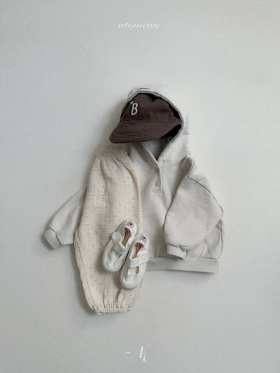 Atomeme32｜(70-110) 簡約刺繡休閒連帽上衣12