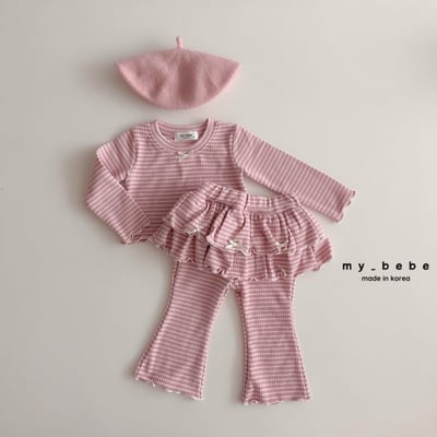 my_bebe02｜(-12m-7y) 條紋蝴蝶結捲邊上衣13