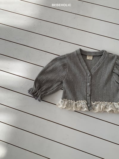 Bebe holic23｜(3m-18m) 蕾絲滾邊針織開襟外套12
