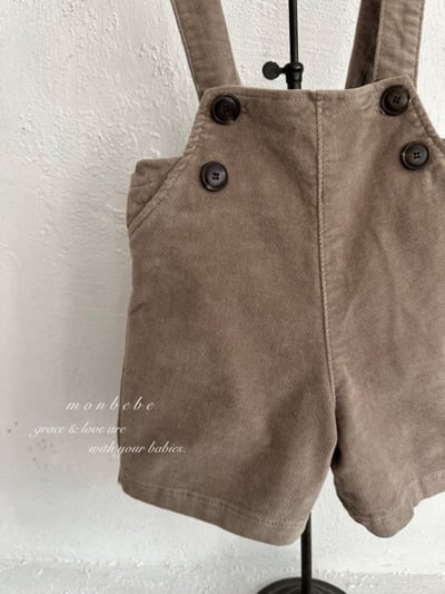 MONBEBE29｜(1y-8y) 法式燈芯絨吊帶褲10