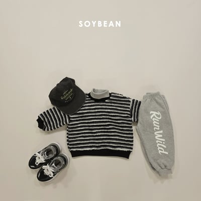 Soybean73｜(75cm-118cm) 刷毛條紋撞色上衣11