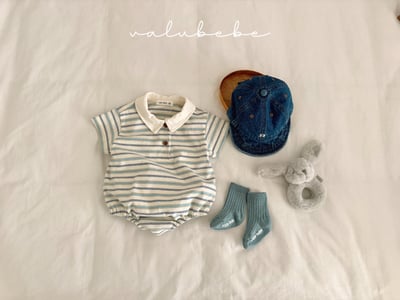 Valubebe 42｜(65-80cm) 襯衫條紋連身服9