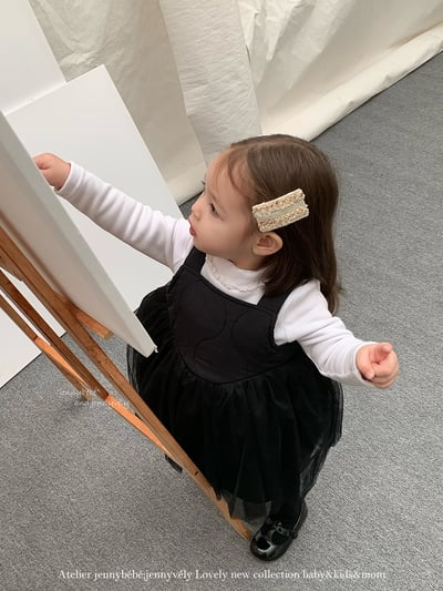 JE 418｜(80-110cm)  絎縫線蕾絲洋裝13