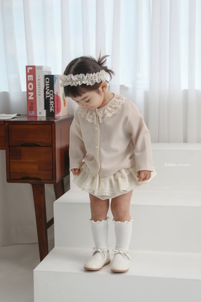 bebe nine15  (65-115) 2色蕾絲領開襟外套6