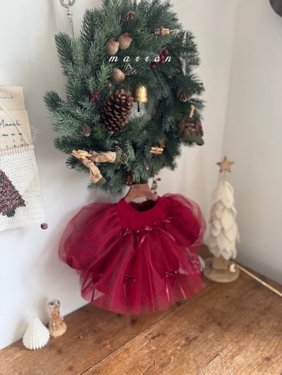 Marron 69｜(3m-18m) 蝴蝶緞帶薄紗蓬蓬裙包屁衣2