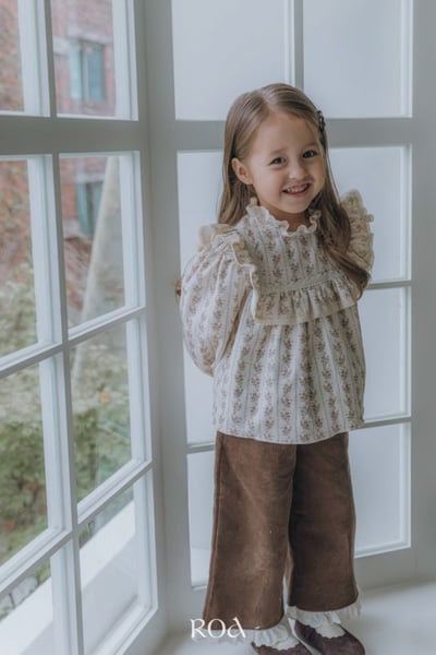 ROA16｜(80cm-120cm) 2色復古碎花長袖上衣16