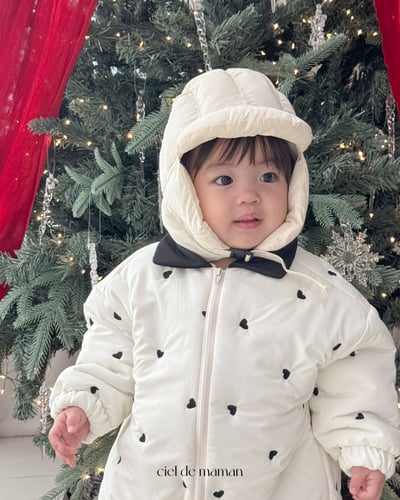 Cieldemaman16｜(6M~24M)  2色愛心羽絨連身服12