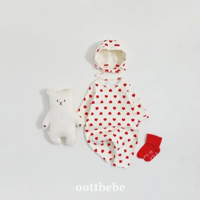 Oottbebe41｜(0m-12m) 甜美愛心連身包屁褲(含帽子)8