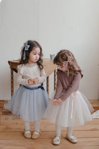 FLO19｜(75-135cm) 3色夢幻薄紗內搭褲裙14