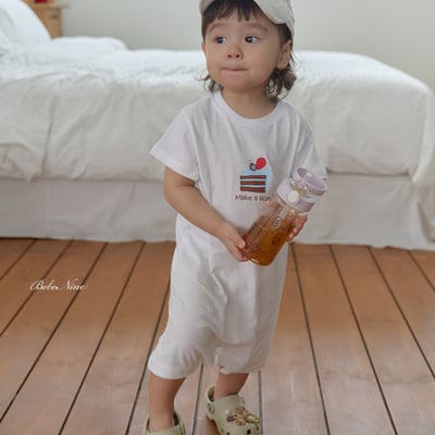 bebe nine15  (6m-24m) 2色可愛蛋糕圖包屁服1